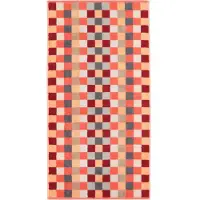 Cawö Handdoek Unique Karo Coral (Set van 3)