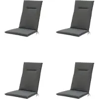 Madison - Tuinkussens - Hoge Rug - 4 st - Eco Pearl Grey - 123x50cm - Grijs - Met lint
