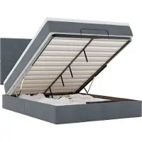 vidaXL Ottoman bed met matrassen en LED's 140x200cm fluweel