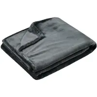 Stof Textiles Plaid/bankdeken Maribelle - antraciet - 130 x 160 cm - polyester fleece - 1 persoons