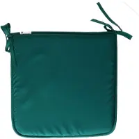 Stof Textile Home stoelkussens - emerald groen - 38 x 38 x 3 cm - voor binnen - touwtjes sluiting - zitkussens plat - vierkant
