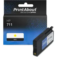 PrintAbout Inktcartridge 711 (CZ132A) Geel geschikt voor HP
