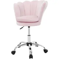 ML-Design Bureaustoel Sanne velvet | fluweel roze 55x85x60 cm bureaustoelen | NADUVI
