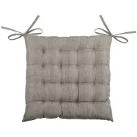 Stof Textile stoelkussen BEA - beige - 40 x 40 x 4 cm - touwtjes sluiting - binnen/buiten - zitkussens plat