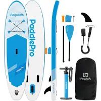 LifeGoods SUP Board Allround Compact - 100 KG Draagkracht - 300 x 76 cm - Opblaasbaar - Compleet SUP pakket - Wit/Sky Blue