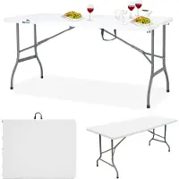 MaxxGarden Vouwtafel - Inklapbare Tuintafel - Campingtafel Opvouwbaar - Klaptafel - 152x70x74 cm - Wit