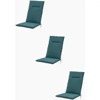 Madison - Tuinkussens - Hoge Rug - 3 st - Eco Aegon Blue - 123x50cm - Blauw - Met lint