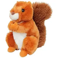 Nature Planet Knuffeldier eekhoorn - zachte pluche stof - veel details - rood - 18 cm