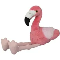 Nature Planet Knuffeldier Flamingo - zachte pluche stof - veel details - roze - 27 cm - Cadeau - Kinderen