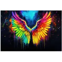 PosterMonkey Poster 30x20 cm - Regenboogkleuren - Vleugels - Magisch - Posters - Kamer decoratie - Wanddecoratie woonkamer - Muurdecoratie slaapkamer