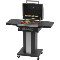 Kitchenbrothers Houtskool Barbecue Grill – Met Deksel, Warmhoudrek & Wielen – 81 x 48 x 94 cm – Zwart