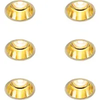 QAZQA Set van 6 moderne inbouwspots goud - Dept