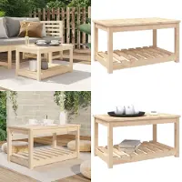 vidaXL Tuintafel 82,5x50,5x45 cm, massief grenenhout - Tuintafel - Tuintafels - Terrastafel - Tuin bijzettafel