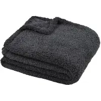 Stof Textiles Plaid/bankdeken Montreal - antraciet - 130 x 160 cm - harige polyester - 1 persoons