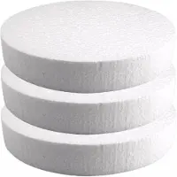 Rayher Hobby Materialen Rayher Piepschuim schijf/schijven - 3x - wit - 25 cm breed en 4 cm dik - hobby figuren artikelen - vormen
