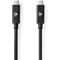 Nedis USB-kabel | USB 3.2 Gen 2 | USB-C mannelijk | USB-C mannelijk - 100 W | 4K@60Hz | 10 Gbps | Vernikkeld | 1,00 m | Rond | PVC | Zwart | Doos