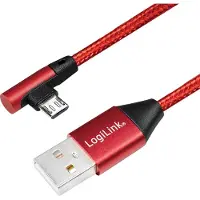 Logilink Usb-Kabeladapter Voor Telefoon En Tablet Micro Usb B Hoek 0,3M