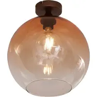 QAZQA Art Deco Plafondlamp Donkerbrons met Bruin Glas - Sandra