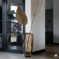 Vase the World Vaas Kongo | XXL | Taupe | Mondgeblazen glas | Ø35 x H70cm