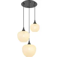 Globo Antraciet hanglamp Maxy met wit glas 3-lichts Ø 49cm