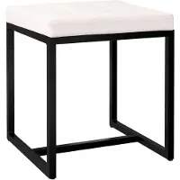 CLP Barci kruk met bekleding en zwart ijzeren frame Kunstleer/creme