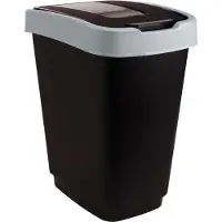 Mammoet - Prullenbak - Draaideksel - Titan - 25 L - 25,6 x 33,4 x 46,2 cm - Zwart - Kunststof - Afvalbak