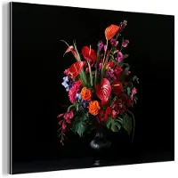 MuchoWow Aluminium schilderij 80x60 cm - Wanddecoratie metaal - Bloemen - Boeket - Sierlijk - Metalen muurdecoratie woonkamer - Decoratie industrieel - Foto op dibond - Industriële accessoires slaapkamer