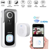 IeGeek 2K WLAN Video deurbel met camera - draadloze videodeurbel met gong - PIR-detectie - nachtzicht - ondersteunt SD en cloudopslag