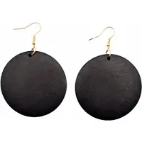 Charme Bijoux Zilveren oorhangers- zwart -Hout- 5 cm Tordis -