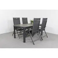 Van der Garde Tuinmeubelen Hartman Napoli/Queens 160 cm. tuinset - 5-delig verstelbaar
