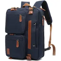 Somstyle Luxe 2-in-1 Laptoptas - Rugzak Geschikt voor 17.3 Inch Laptop - Schoudertas - Rugtas - Blauw / Bruin