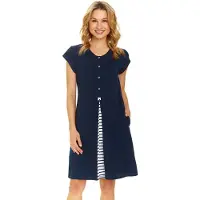 Doctor Nap Katoenen Nachthemd Borstvoeding Zwangerschap Nachtkleding Navy Blue TCB.9703 42 / XL