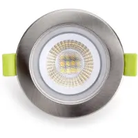 Integral LED inbouwspot Satijn Nikkel 5W 600lm 38º Instelbare Lichtkleur | zaagmaat 6.5cm | Dimbaar | IP65 | Geen fitting | Warm Wit-Koel Wit-Daglicht | 5 watt | 25.000 Branduren
