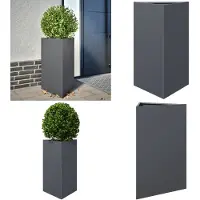vidaXL Plantenbak driehoek 50x43x75 cm staal antracietkleurig