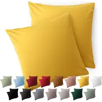 Blumtal Kussensloop Microvezel Kussenhoes 80 x 80 cm - Spicy Mustard - Set van 2