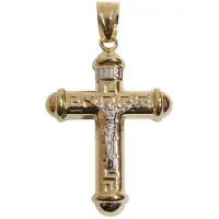 Christian 14 karaat bicolor gouden kruis hanger