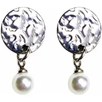 Charme Bijoux Oorbellen RVS Synthetische-parel zilverkleur -