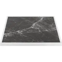 Bolero Tafelblad van Gehard Glas voor Buiten Donker Granieteffect Witte Rand 700 Mm - FU516