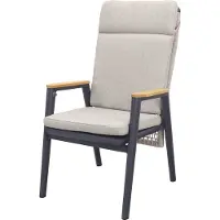 Van der Garde Tuinmeubelen Solaro verstelbare dining tuinstoel - light rope / teak arm