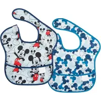BUMKINS - SuperBib Baby Slab (2 stuks) - Disney Mickey Mouse Blauw (6-24 maanden)