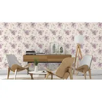 Rasch Paars bloemen behang 897500
