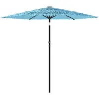 The Living Store Parasol met stalen paal 268x268x226 cm blauw - Parasol - Parasols - Tuinparasol - Strandparasol