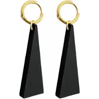 Charme Bijoux Oorbellen-Saheli-Hout-Zwart-Goudkleur-