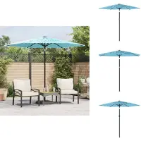 vidaXL Parasol met stalen paal 268x268x226 cm blauw