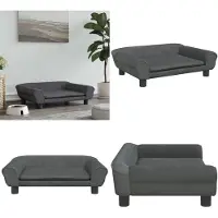 vidaXL Hondenbed donkergrijs 70x48x22 cm fluweel - Hondenbed - Hondenbedden - Hondenbank - Dierenbank