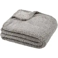 Stof Textiles Plaid/bankdeken Montreal - grijs - 180 x 220 cm - harige polyester - 2 persoons
