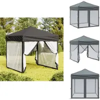 vidaXL Partytent, inklapbaar met zijwanden, antraciet, 2x2 meter - Paviljoens & Partytenten