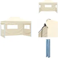 vidaXL Partytent met 3 zijpanelen, 3x4,5 meter, crème - Paviljoens & Partytenten