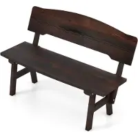 Costway Tuinbank, weerbestendig, zitbank met rugleuning, houten bank voor 2-zits, belastbaar tot 325 kg, terrasbank van hout, parkbank voor tuin, balkon, terras, 120 x 51 x 78 cm