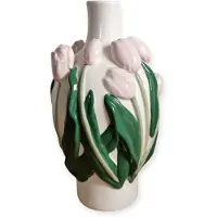DK Design Daan Kromhout - Vaas - Bloemenvaas - Tulpen - Dutch - 16x16x26 - Keramiek - Licht Roze